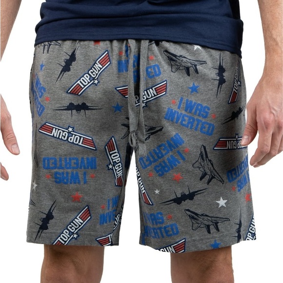 Top Gun Graphic Gray Pajama Shorts Size 2XL - Picture 1 of 5